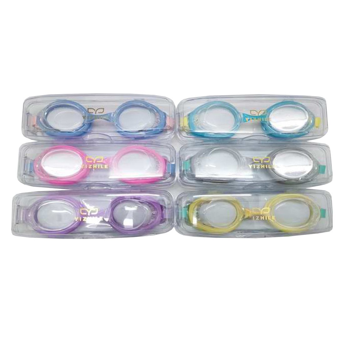 очки для плавания детские в ассорт. цвета 6 видов.