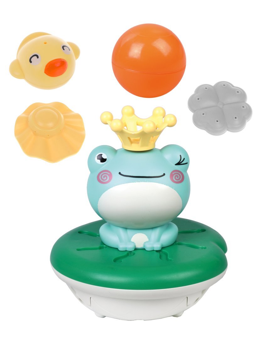 Игрушка для купания "Царевна-лягушка": 4 насадки-фонтанчики, шарик держится на струе воды, эл.пит. ААА*3 не вх. в компл.