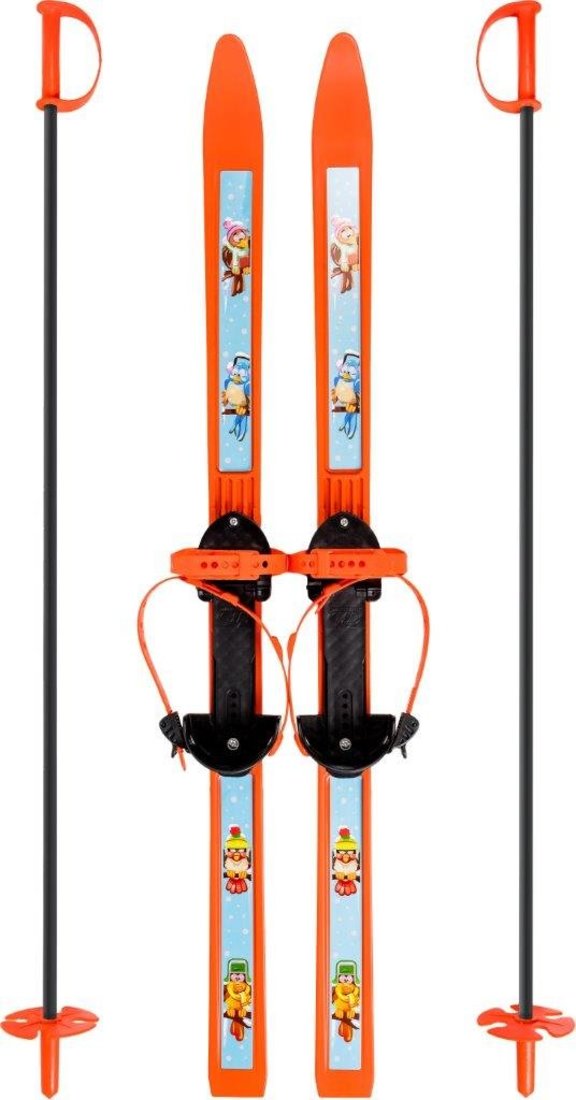 Лыжи детские "Вираж-спорт", унив.крепление "Цикл", с палками стеклопластик(100/100 см)