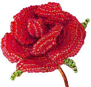Набор для тв-ва Цветы из бисера Алая роза