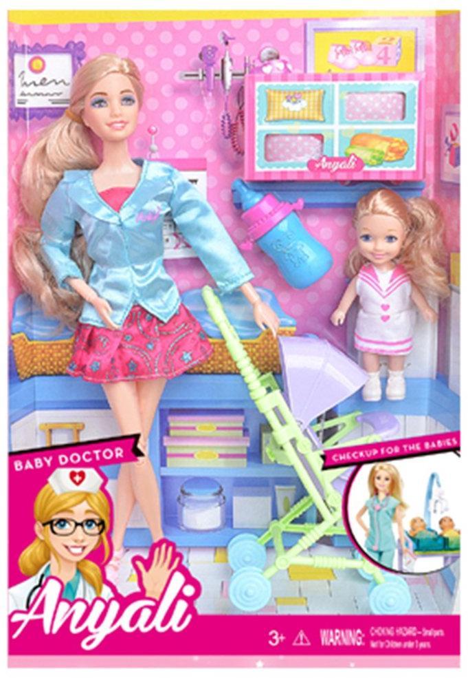 Игр. набор "Маленькая мама", в комплекте кукла 30 см, кукла 10см, предметов 5 шт.,кор.