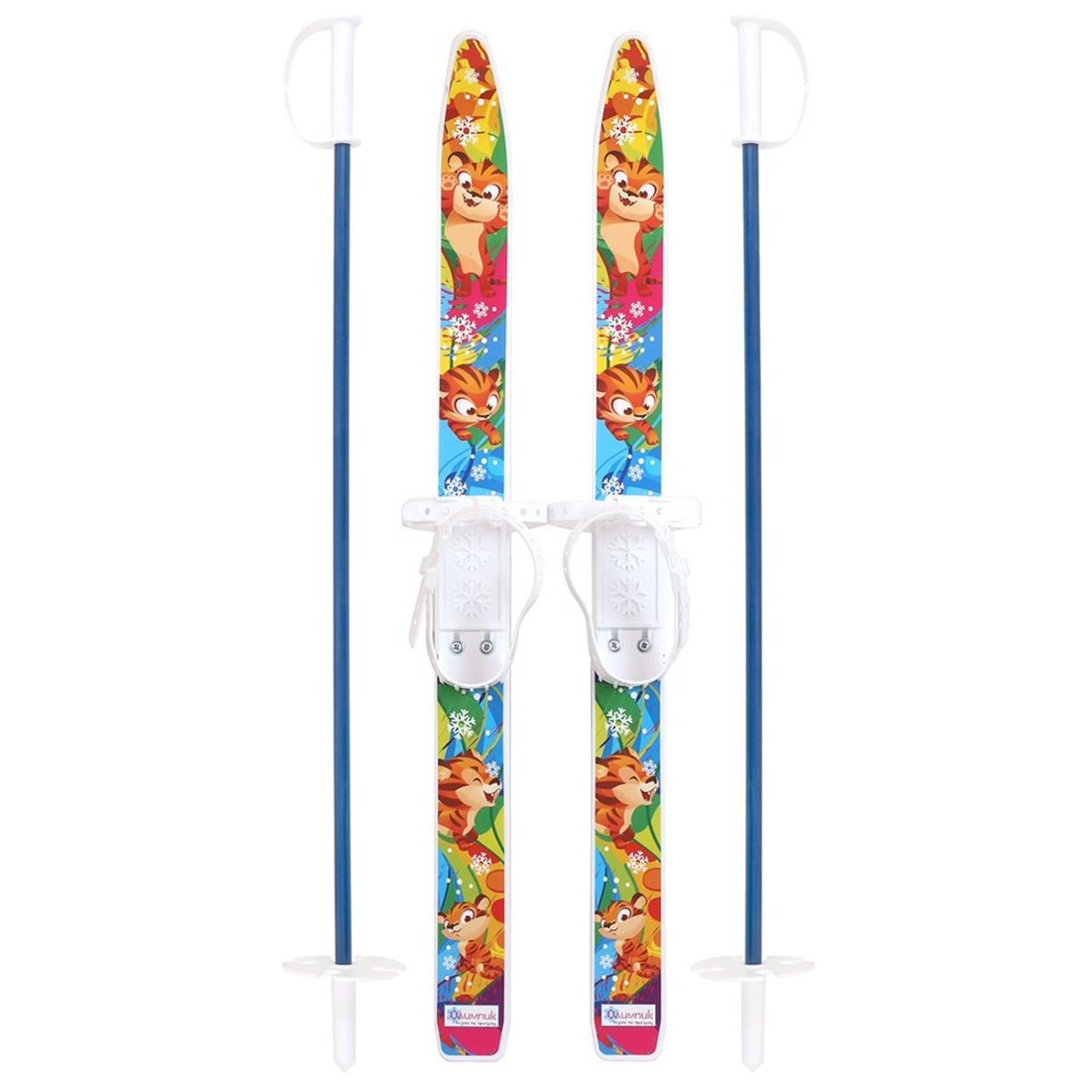 Лыжи детские Лыжики-Пыжики Тигренок с палками, 75 см, размер 24-31