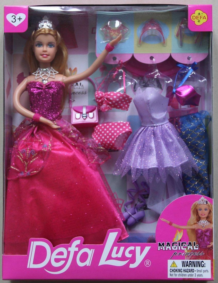 Кукла Defa Lucy. Игровой набор Defa Luсy "Красотка", роз., 1 кукла, 14 предм.в комплекте