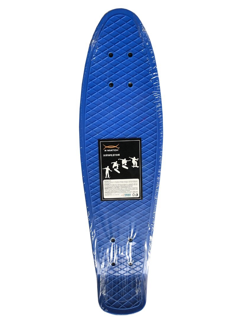 Скейтборд X-Match (пенниборд)  пластик 65x18 см，PU колеса, алюмин.  Креп., синий