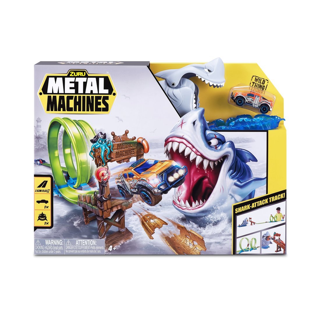 Игровой набор Zuru Metal Machines с машинкой, трек Акула
