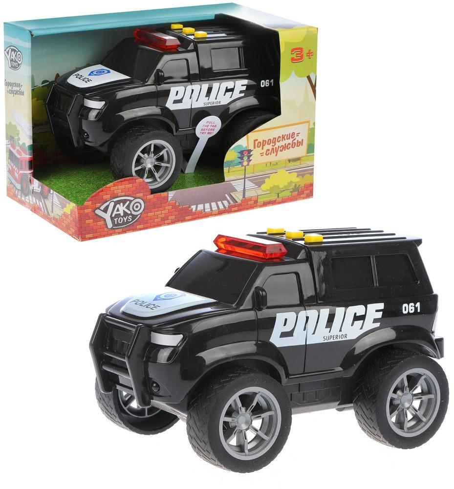 Машина инерционная Полиция, свет, звук, тестовые эл.пит.AG13*3шт.вх.в комплект, коробка