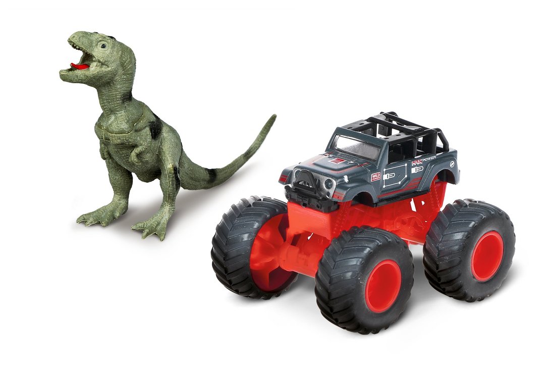 Монстр трак Мир динозавров, мет.машина,  фигурка тиранозавра