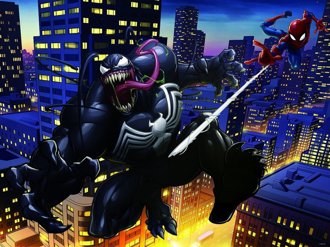 Пазл Super 3D Человек-паук против Венома, 500 детал.