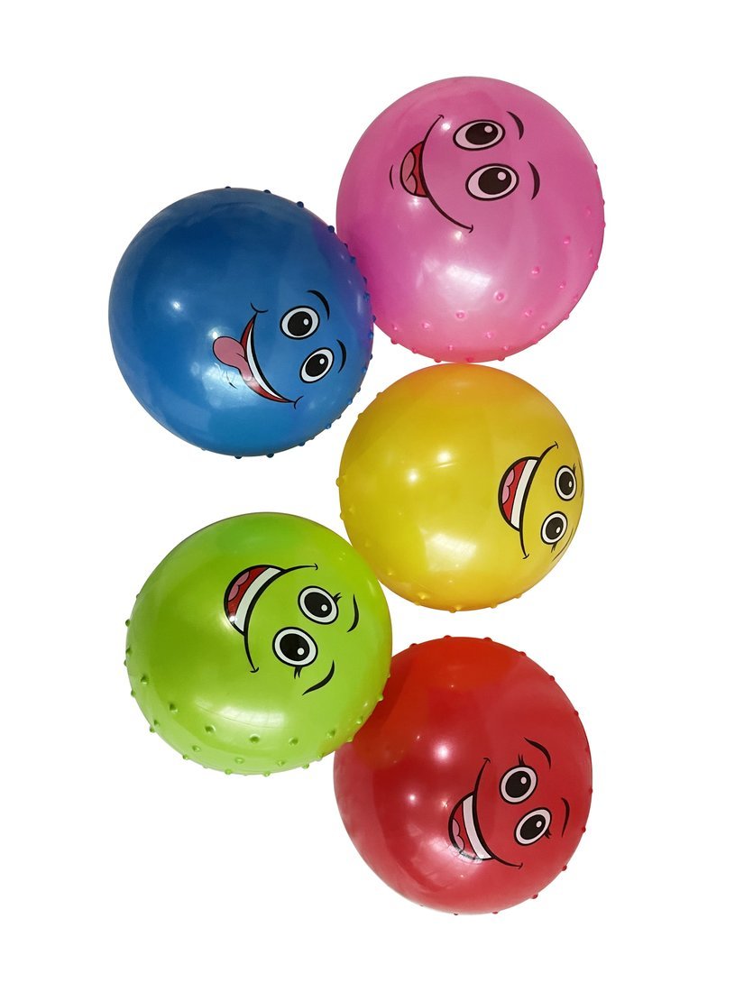 Мяч детский Moby Kids "Смайл", с массаж.стороной, 20 см./ 50 г.,  ПВХ . в ассорт.