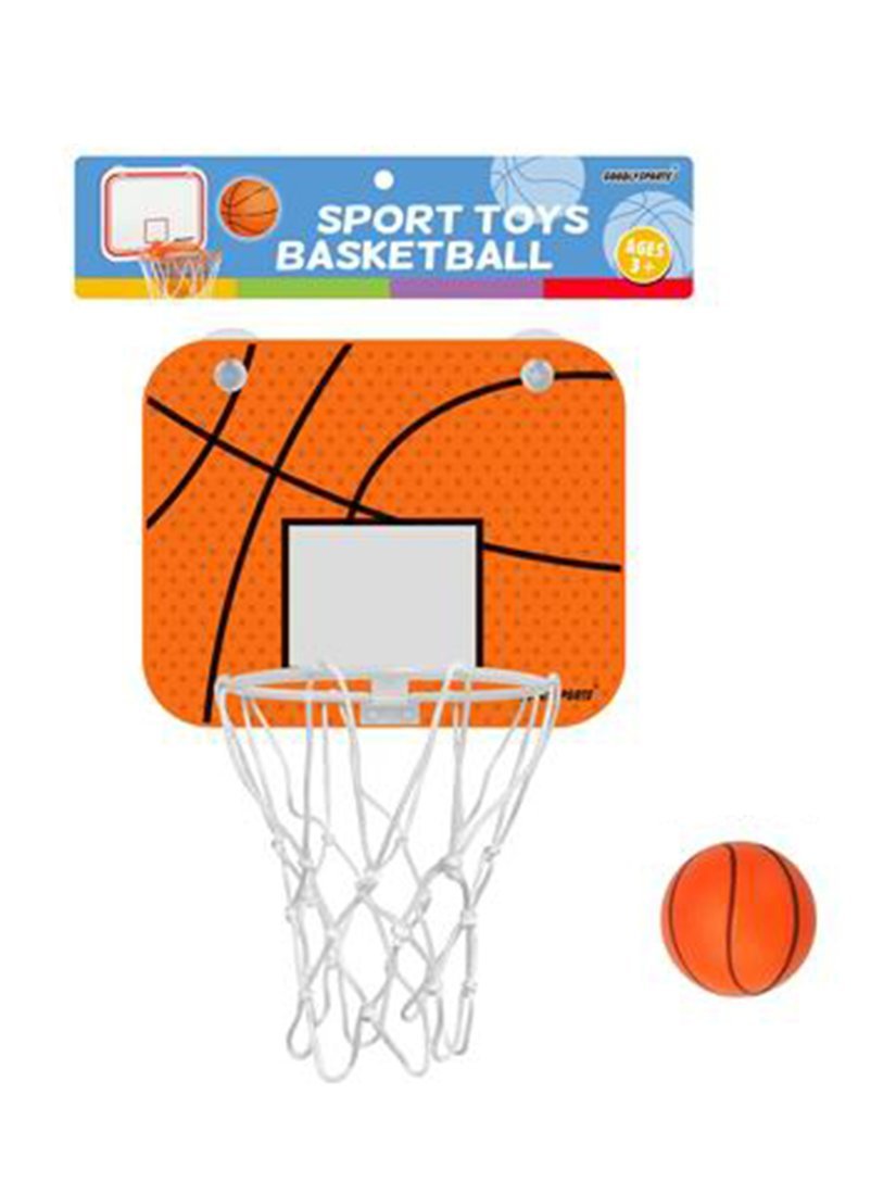 Набор для игры в баскетбол; щит 20х16 см. кольцо 13 см., мяч 8 см.